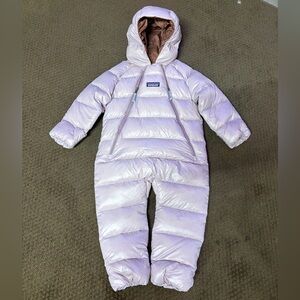 Patagonia Infant Hi-Loft Down Sweater Bunting Puffer Size 3-6 Month Stormy Mauve